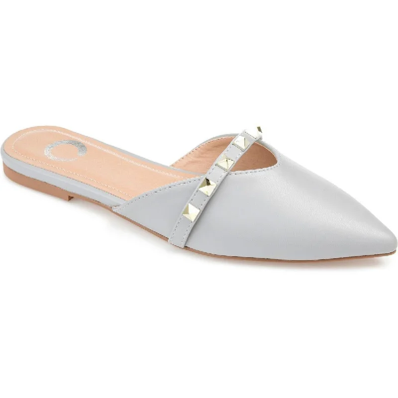 Flats for everyday wear-Journee Collection Womens DREAH Faux Leather Pointed Toe Mules