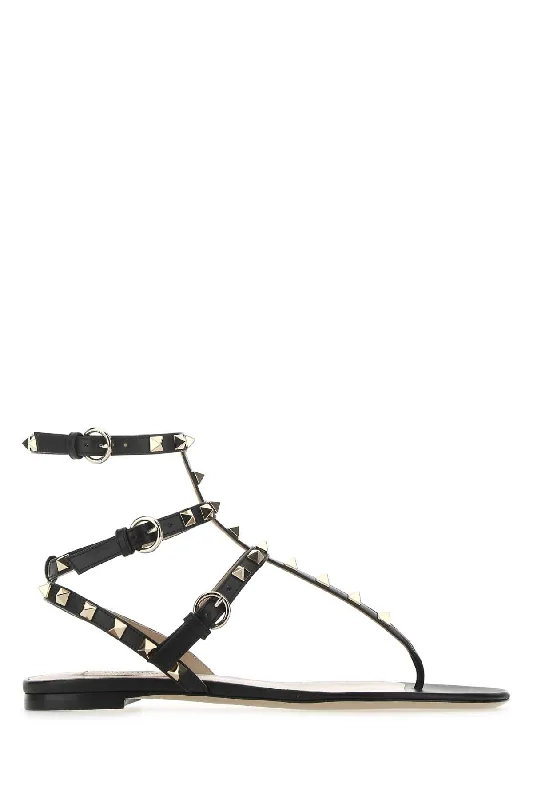 Sandals with adjustable cushions-VALENTINO GARAVANI Rockstud Thong Sandals - Women's Footwear