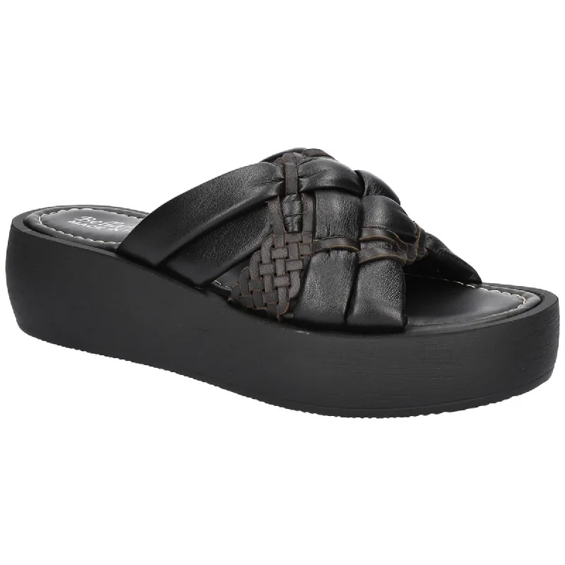 Affordable sandals for kids-Bella Vita Womens Ned Italy Leather Slip On Flatform Sandals