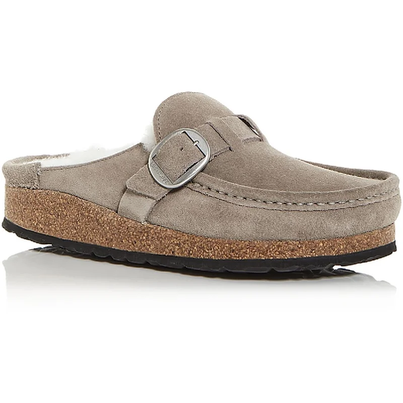 Flats with apron design-Birkenstock Womens Buckley Suede Slip On Clogs