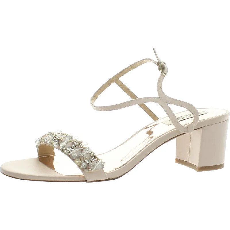 Sandals for summer strolls-Badgley Mischka Womens Tanessa Satin Slingback Sandals