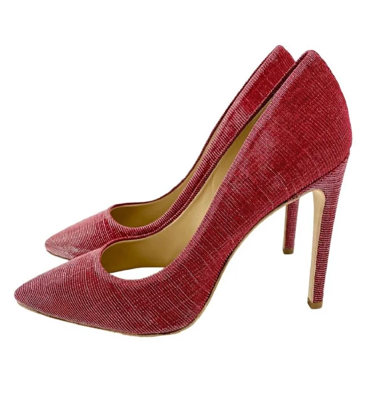 Women's Mesh Glitter Stiletto Heels In Red