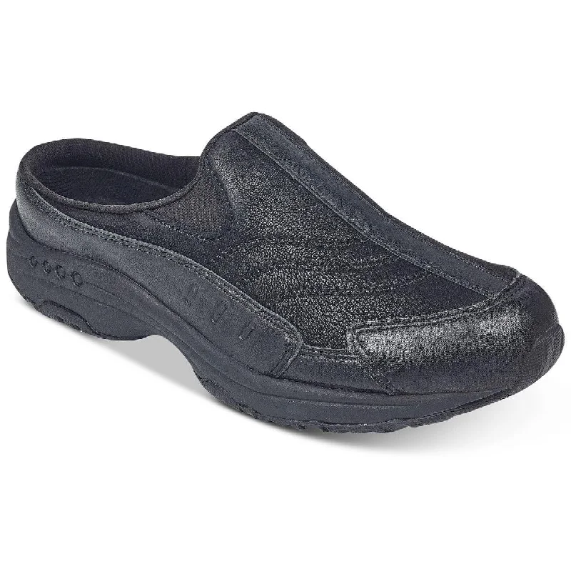 Flats with metallic style-Easy Spirit Womens Travel Time Padded Insole Padded Insol Mules