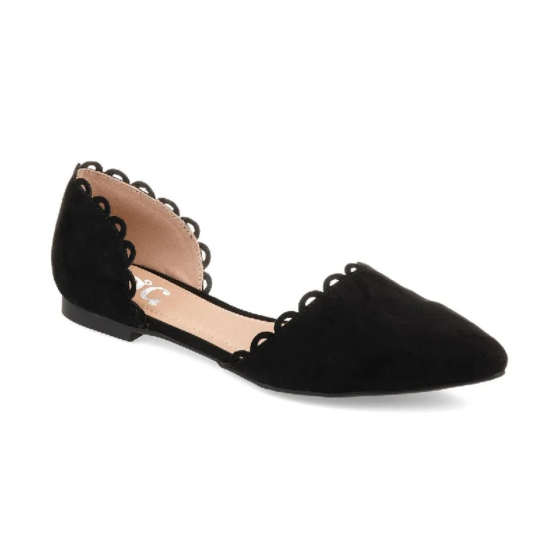 Flats with tasseled design-Journee Collection Womens Jezlin Scalloped Slip On Pointed Toe Flats