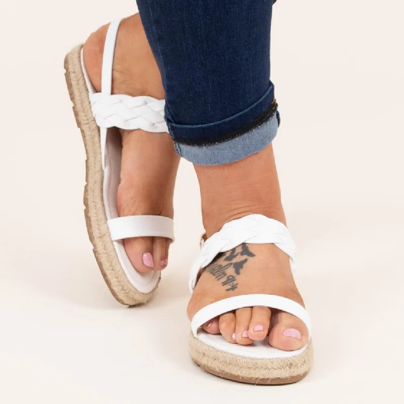 Sandals with bold metallic finishes-The Wiser Me Sandals, White