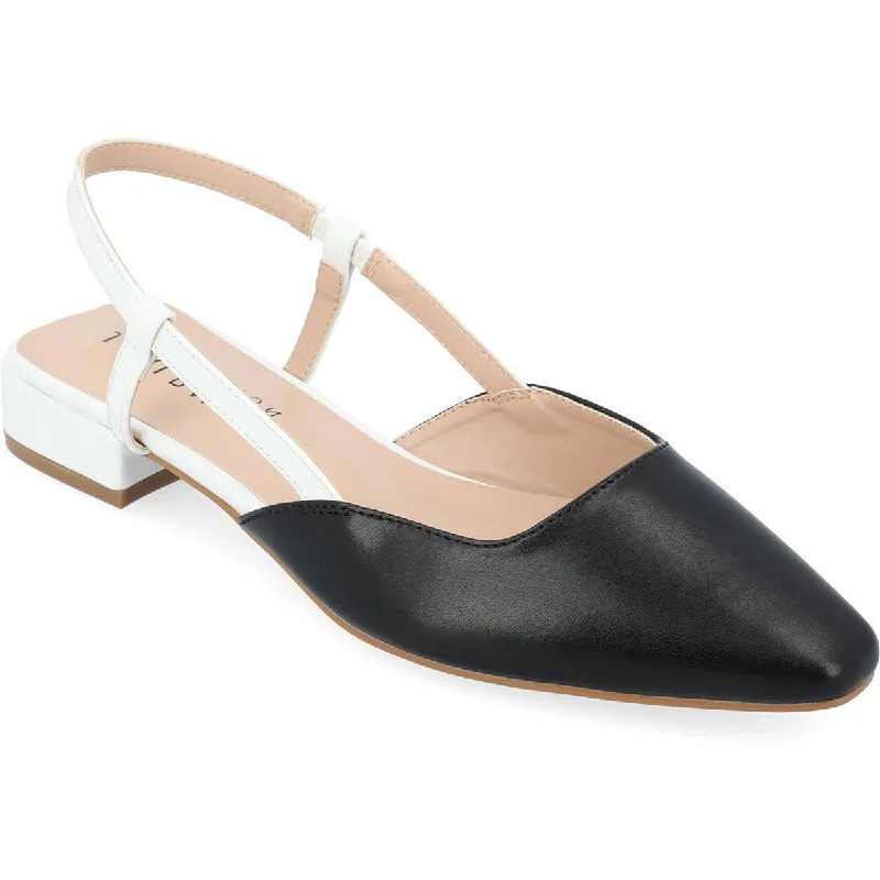 Flats for online shop-Journee Collection Womens Paislee Faux Leather Square Toe Slingbacks