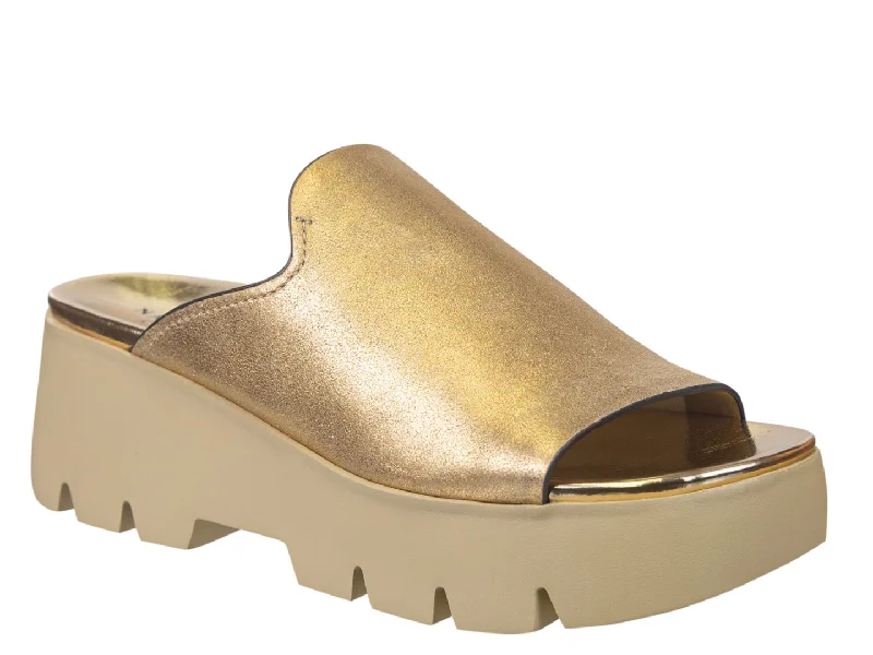 Casual sandals for picnics-NAKED FEET - DRIFT in GOLD Platform Sandals