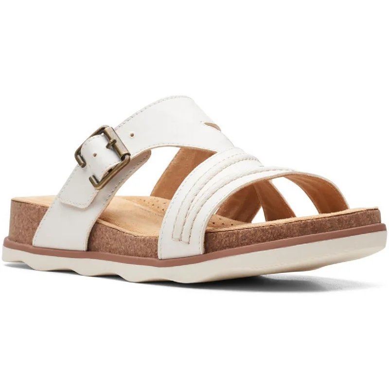 Sandals with durable heels-Clarks Womens Brynn Hope Leather Slip On Slide Sandals