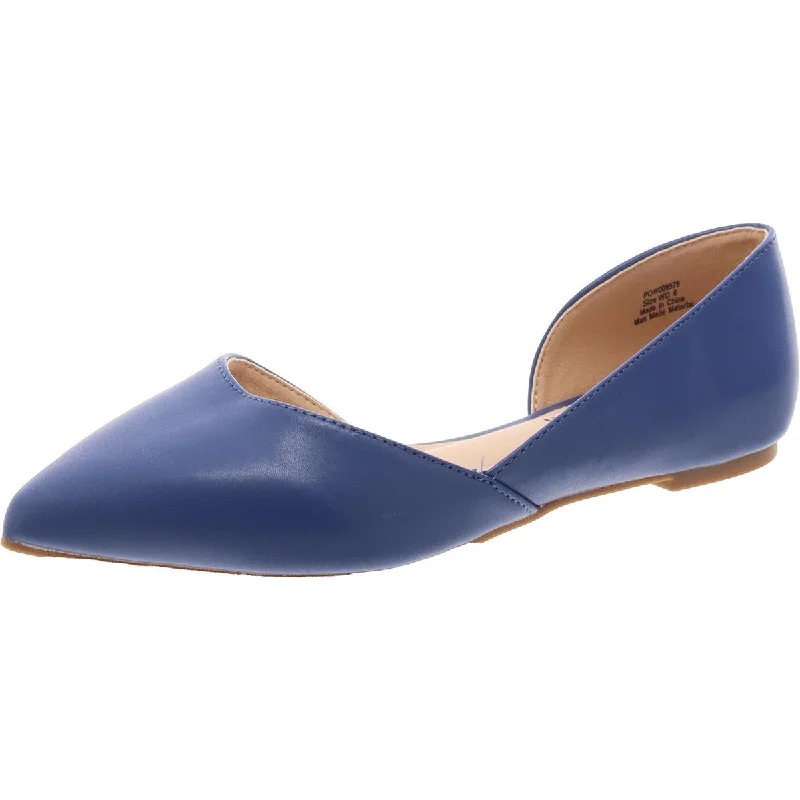 Flats for cocktail party-Journee Collection Womens Faux Leather Padded Insole D'Orsay