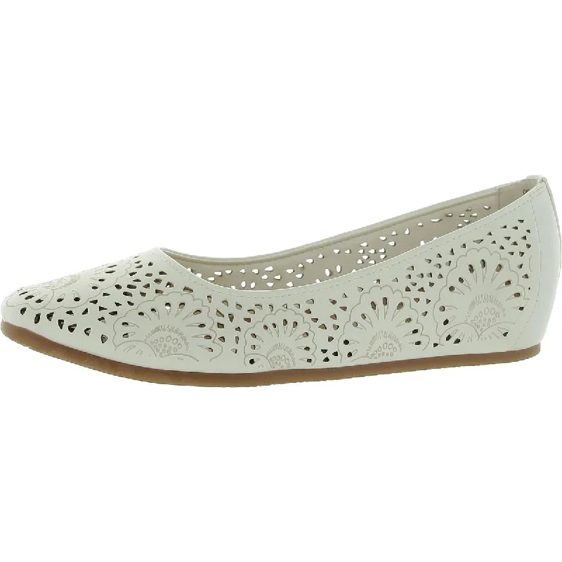 Flats with satin style-Baretraps Womens Chika Embossed Laser Cut Ballet Flats