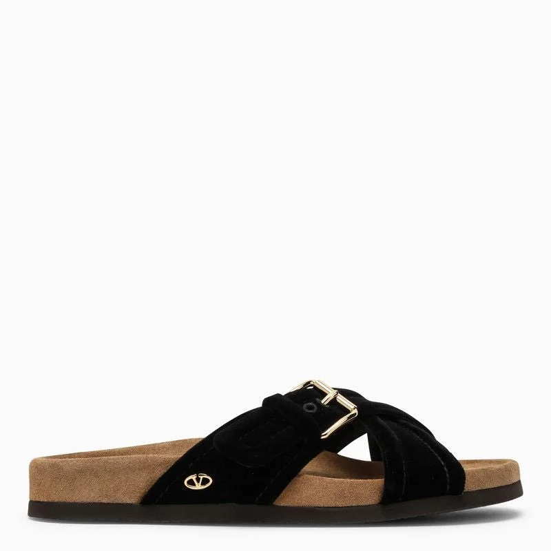 Sandals for beachside vibes-VALENTINO GARAVANI Fussfriend Velvet Slide Sandal