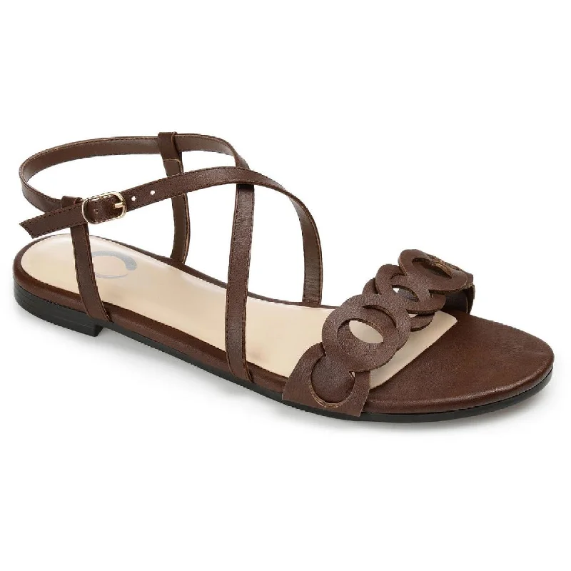 Sandals for sunny adventures-Journee Collection Womens Jalia Faux Leather Sling Back Flat Sandals