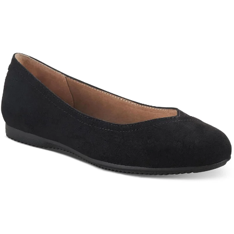 Flats for discount brand-Style & Co. Womens Lydiaa Faux Suede Almond Toe Ballet Flats