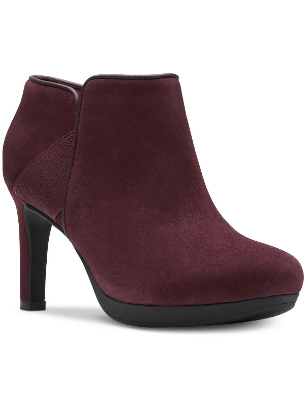 What are modern ankle boots-boots with red accents-Ambyr Gem Womens Suede Booties Ankle Boots