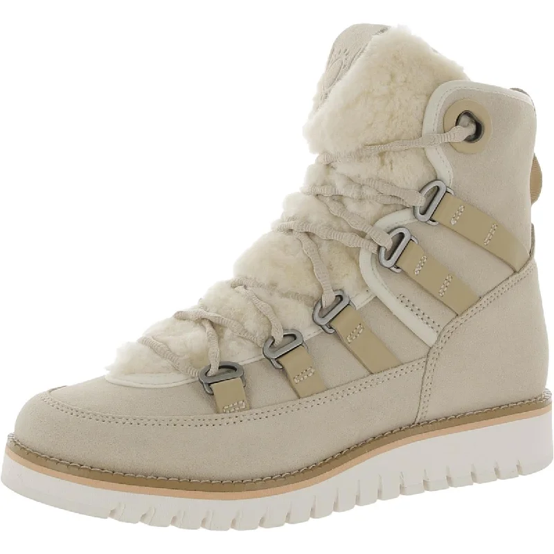 ZG Luxe WR Hiker Womens Suede Shearling Combat & Lace-up Boots