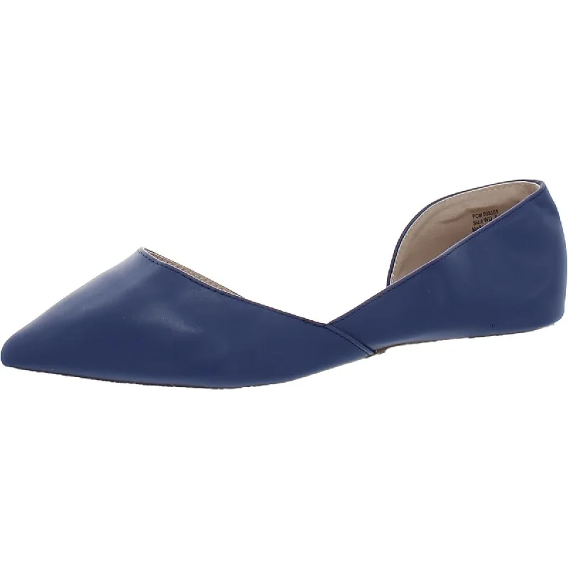 Flats with elastic band-Journee Collection Womens Faux Leather Pointed Toe D'Orsay