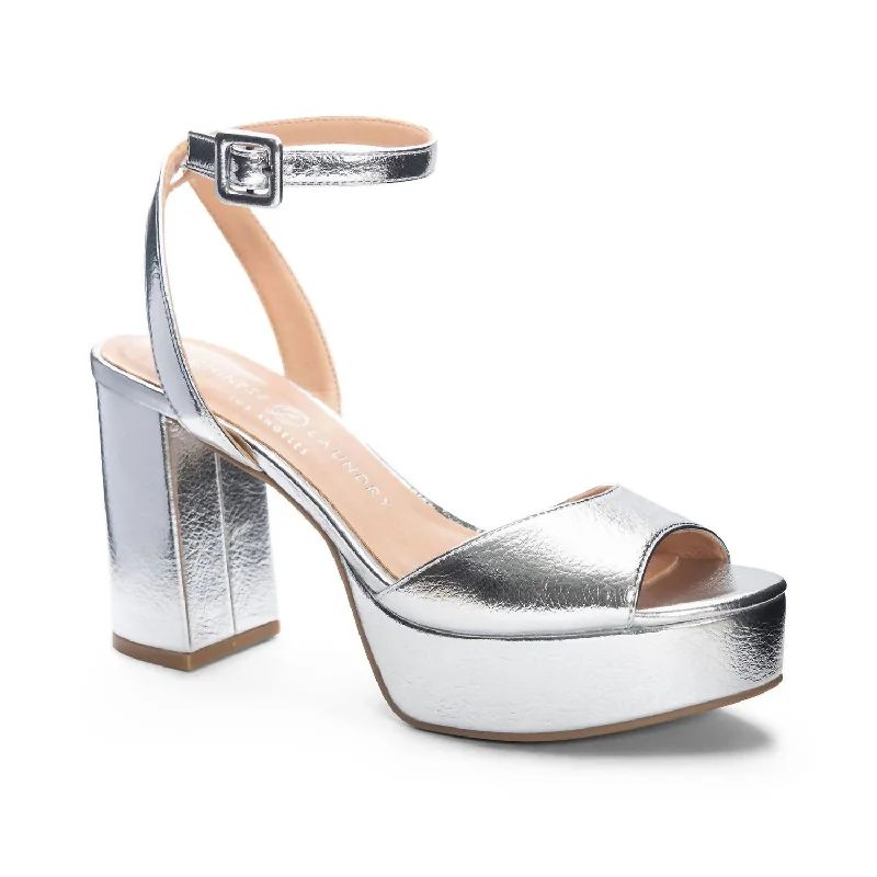 Women's Theresa Platform Heels In Silver Metallic