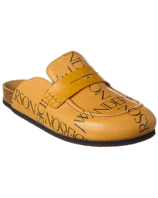 slippers with modern footingJW Anderson Logo Leather Mule