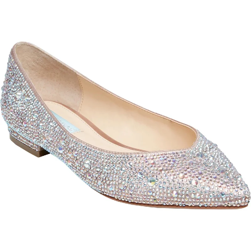 Flats for local boutique-Betsey Johnson Womens Jude Embellished Low Heel Pointed Toe Flats