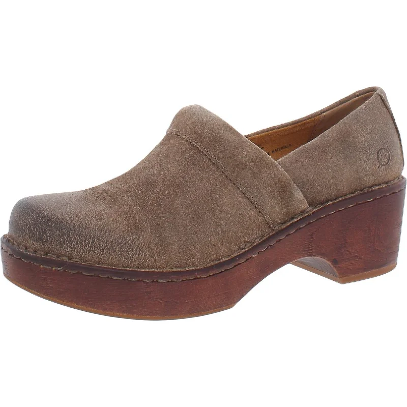 Flats with hard style-Born Womens Freya Slip On Leather Clogs