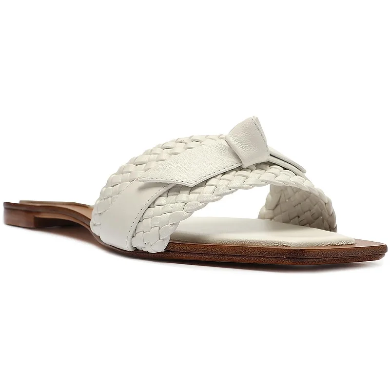 Sandals with reinforced straps-Alexandre Birman Womens Clarita Woven Slip On Slide Sandals