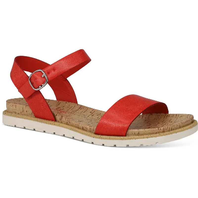 Sandals with rugged soles-Sun + Stone Womens Mattie Cork Faux Leather Slingback Sandals