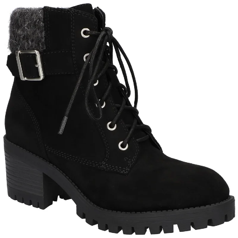 Ethel  Womens Zipper Combat & Lace-up Boots