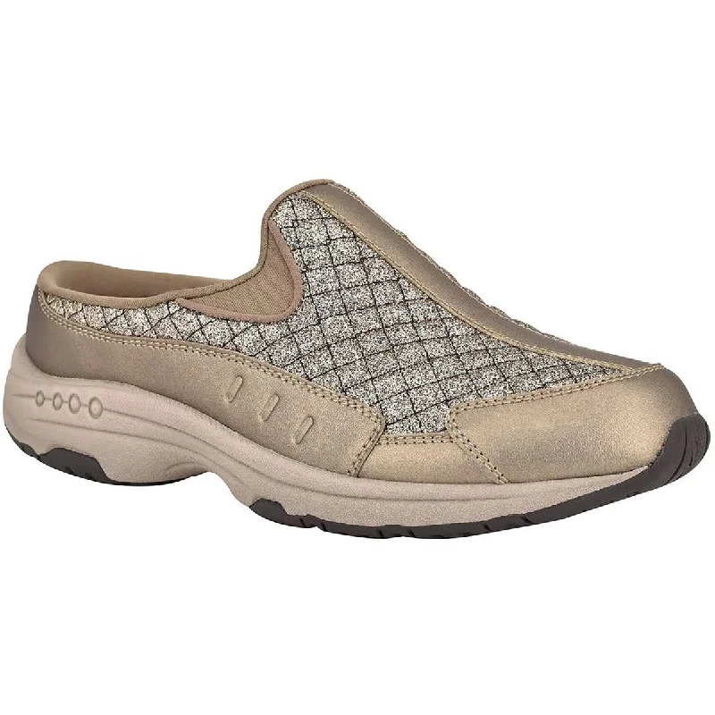 Flats with glitter style-Easy Spirit Womens Travel-Time 458 Leather Slip On Mules