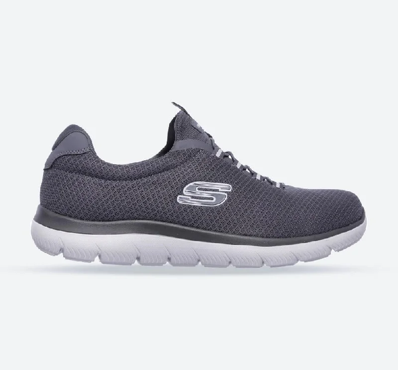 Athletic shoes with memory foamMen's Wide Fit Skechers 52811 Summits Slip On Sports Sneakers - Charcoal