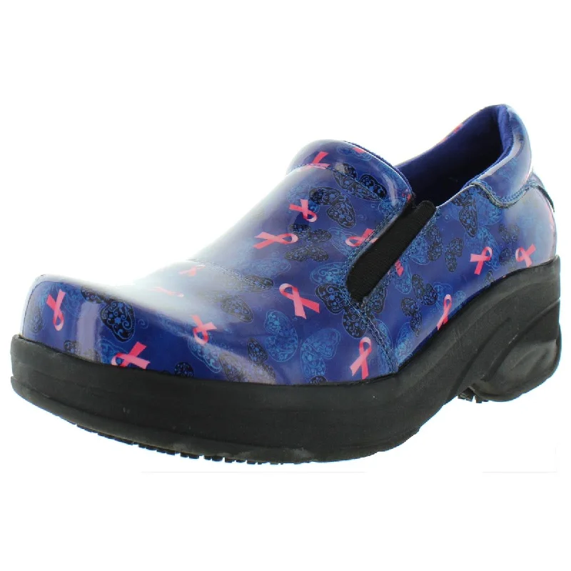 Flats with narrow feel-Easy Works by Easy Street Womens Appreciate Patent Leather Slip On Clogs