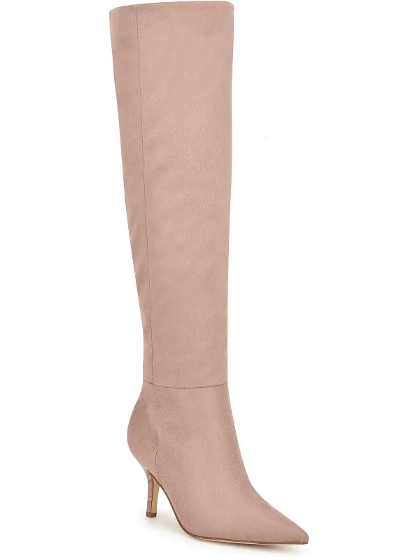 Myfin 2 Womens Tall Faux Suede Knee-High Boots