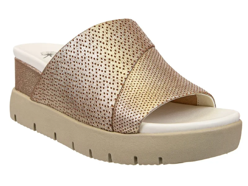 Sandals for coastal outings-OTBT: NORM in GOLD Wedge Sandals