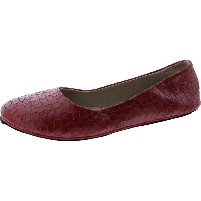 Flats with wooden sole-FS/NY Womens Faux Leather Flat Ballet Flats