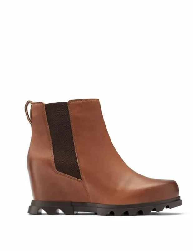 Joan Of Arctic Wedge Iii Chelsea Boots In Hazelnut, Blackened Brown