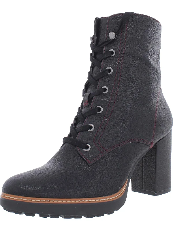 Callie Womens Leather Zipper Mid-Calf Boots