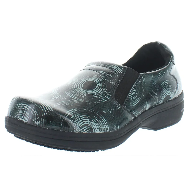 Flats with padded feel-Easy Works by Easy Street Womens Bind Patent Leather Slip Resistant Clogs