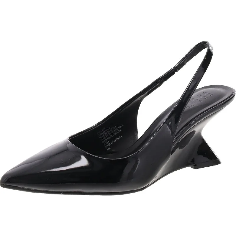 Womens Patent Padded Insole Slingback Heels