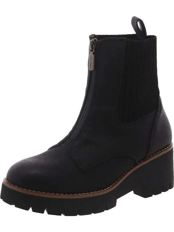 Best ankle boots for wide toes-boots for casual strolls-Womens Zipper Round Toe Ankle Boots