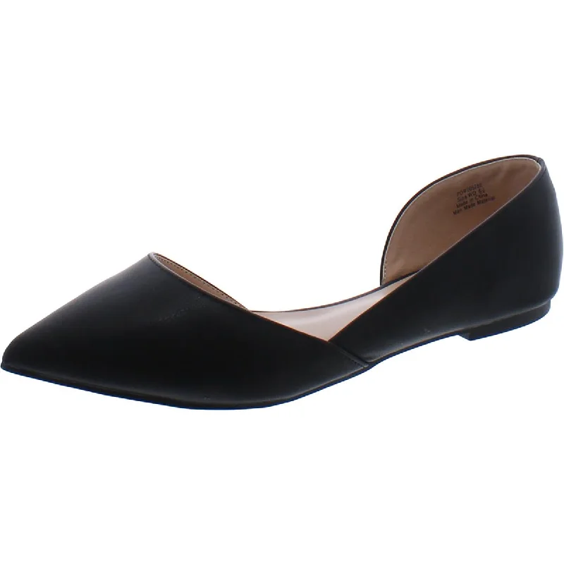 Flats with embroidered design-Journee Collection Womens Faux Leather Embossed D'Orsay