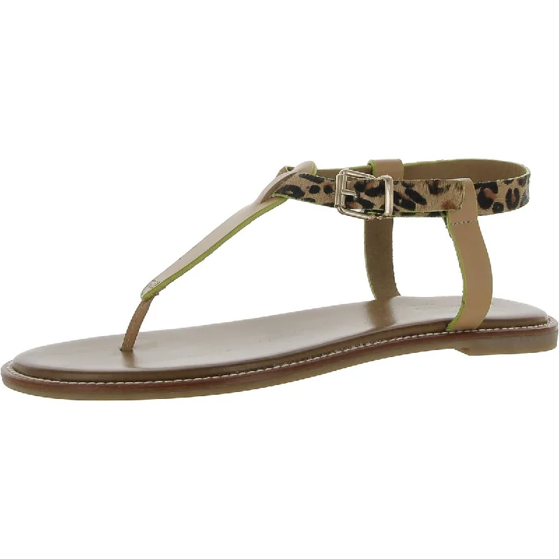 Sandals with elegant straps-Artisan By Zigi Womens Tarrie Calf Hair Animal Print Thong Sandals