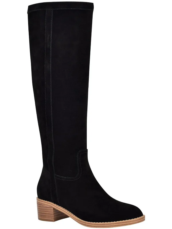 Caely Womens Suede Block Heel Knee-High Boots