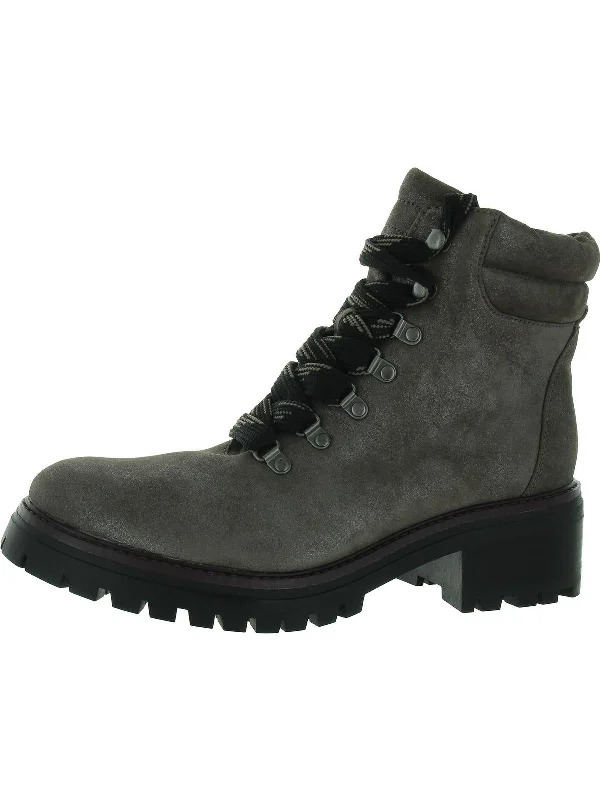 Womens Leather Lace-Up Combat & Lace-Up Boots