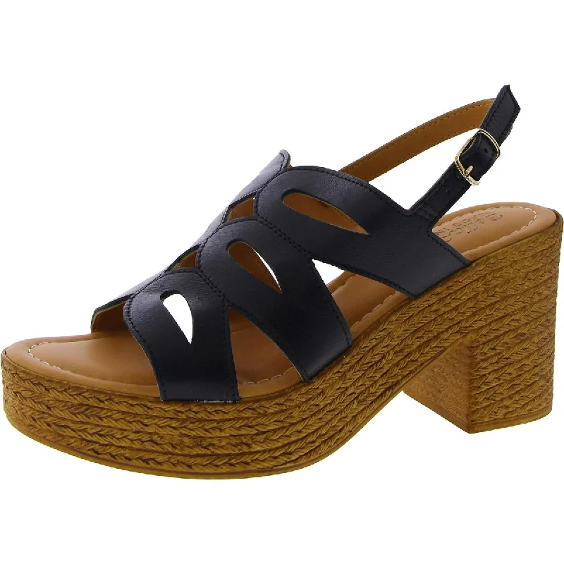 Sandals with vibrant patterns-Bella Vita Womens Pri Leather Slingback Platform Sandals