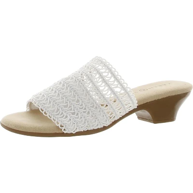 Flats with buckle design-Karen Scott Womens Elsaa Woven Slip-on Mules