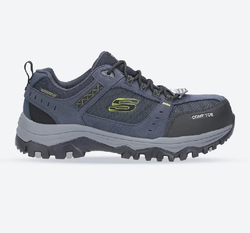 Athletic shoes for wave sportsMen's Wide Fit Safety Skechers 77183EC Greetah Lace Up Hiker Composite Toe Sneakers