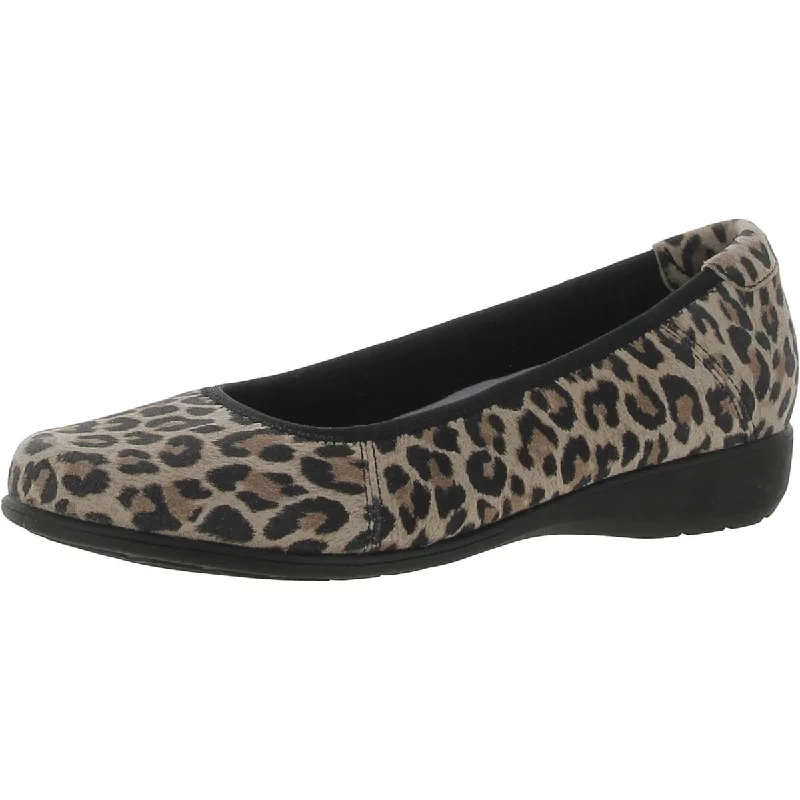 Flats with padded toe-Aravon Womens Abbey Leather Slip-On Ballet Flats