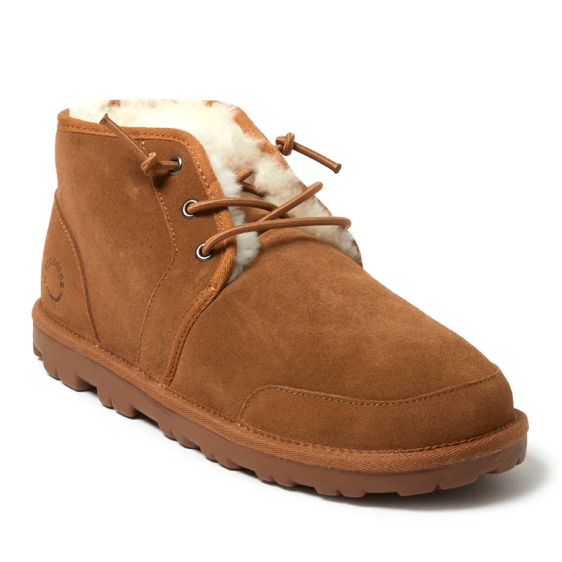 Fireside by Dearfoams Men's Shepparton Lace Up Shearling Bootie