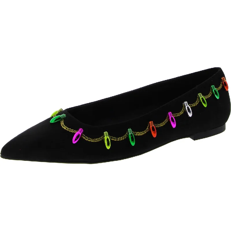 Flats for poolside look-Katy Perry Womens The Hollie Christmas Embellished Holiday Ballet Flats