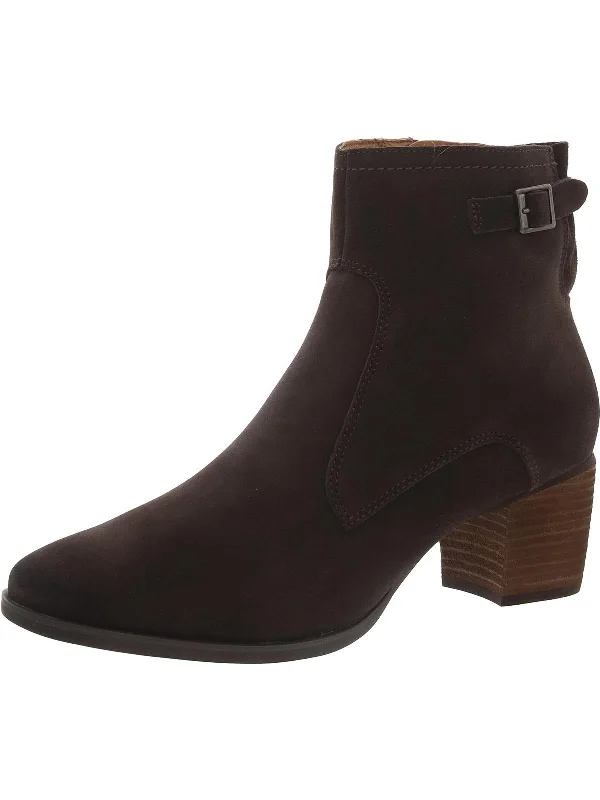 How to wear ankle boots with tanks-boots with anti microbial-Rubi Womens Suede Block Heel Ankle Boots