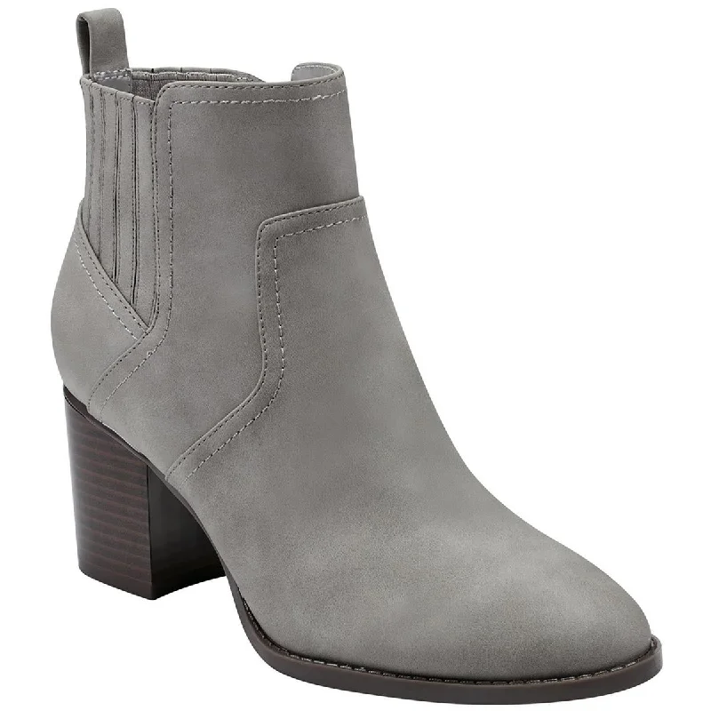 Can ankle boots be worn with shorts-boots with minimalist vibe-Denyse3 Womens Faux Leather Round Toe Ankle Boots